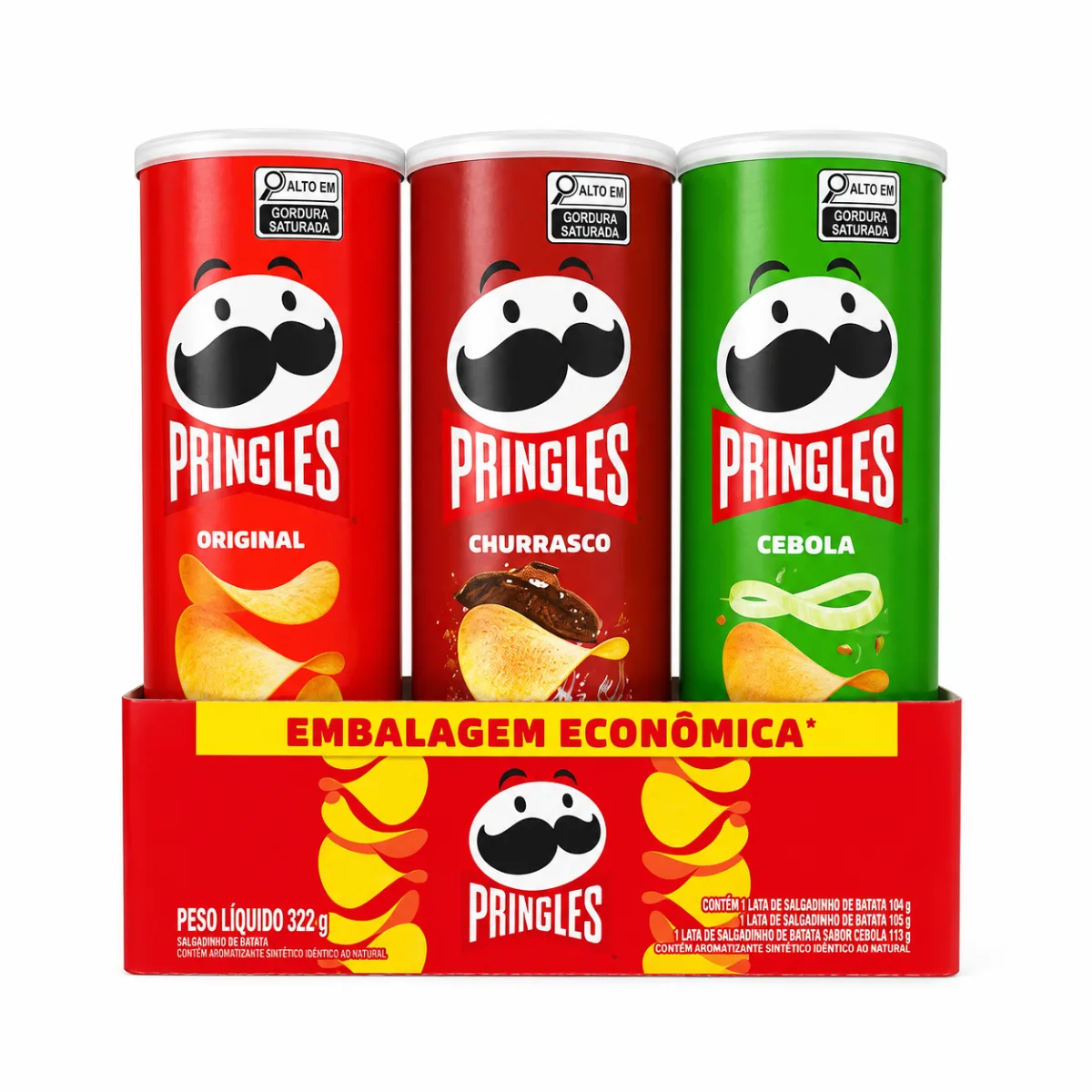 BATATA PRINGLES KIT ORIG/CHUR/CEBO C/3