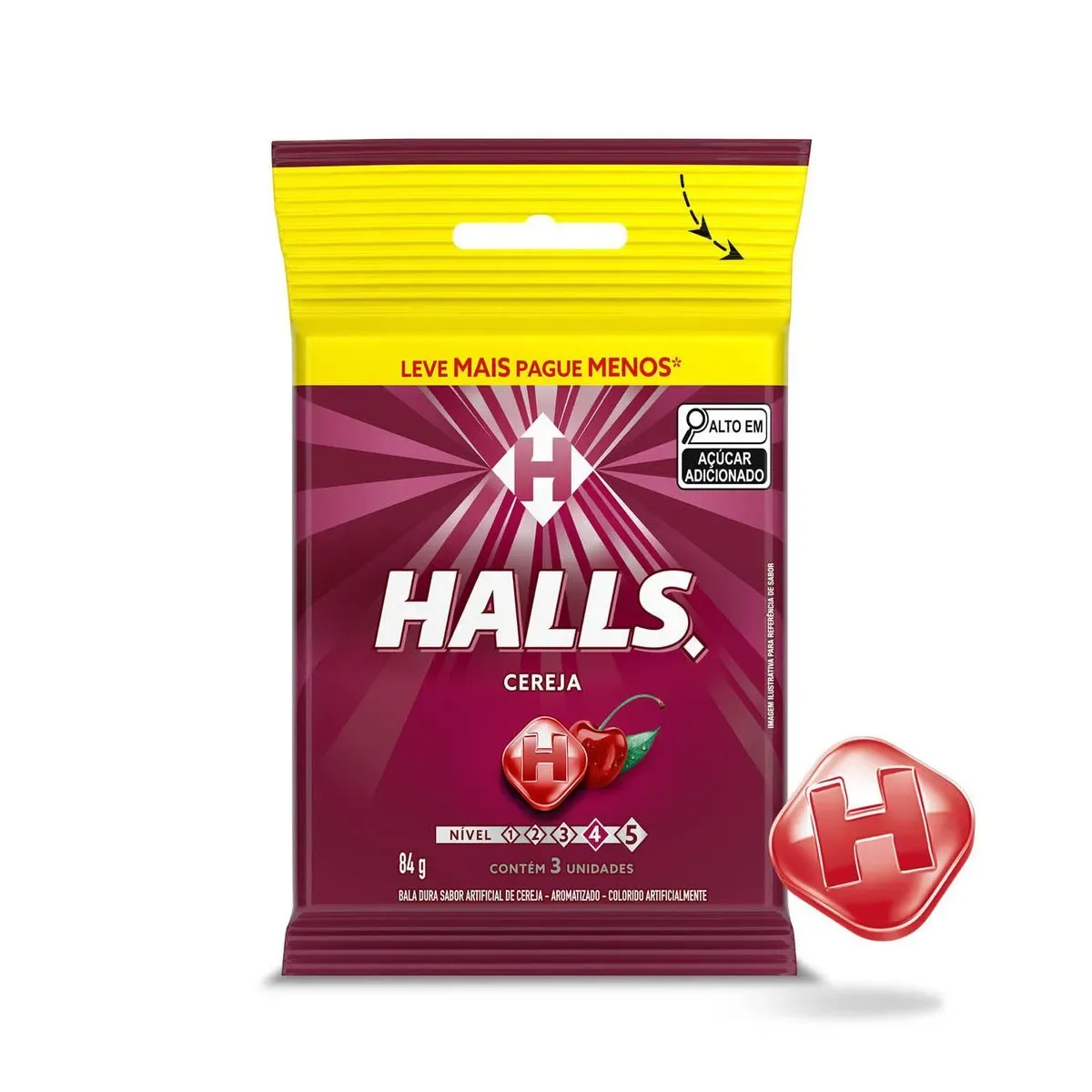 HALLS SACHE CEREJA C/3 84G