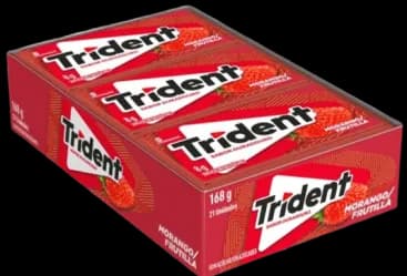 CHICLE TRIDENT 5S MORANGO 168G C/21