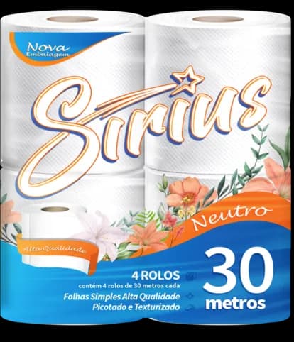 PAPEL HIGIÊNICO SIRIUS 30M 16X4