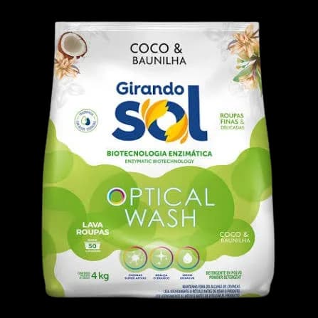 SABÃO EM PÓ GIRANDO SOL COCO BAUNILHA SACHE 5X4KG