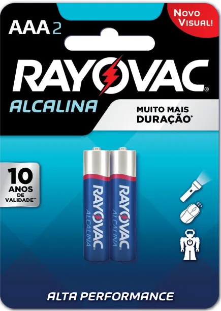 PILHA RAYOVAC ALC PALITO AAA C/2