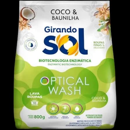 SABÃO EM PÓ GIRANDO SOL COCO BAUNILHA SACHE 25X800G