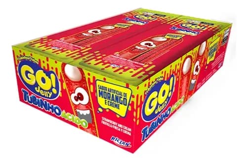 BALA GO JELLY TUBO MORANGO ACI 180G C/12