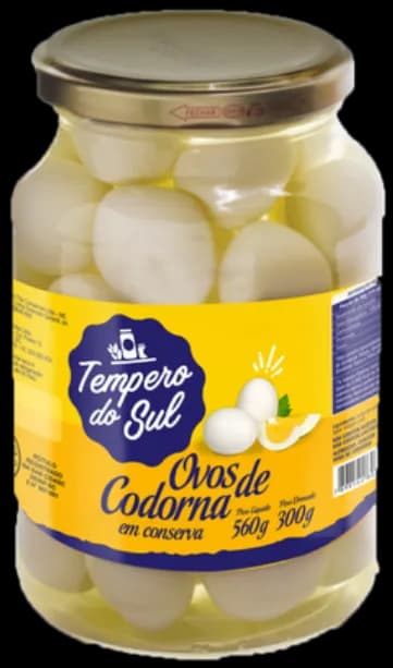 CONSERVA OVOS CODORNA TEMP DO SUL 15X300G