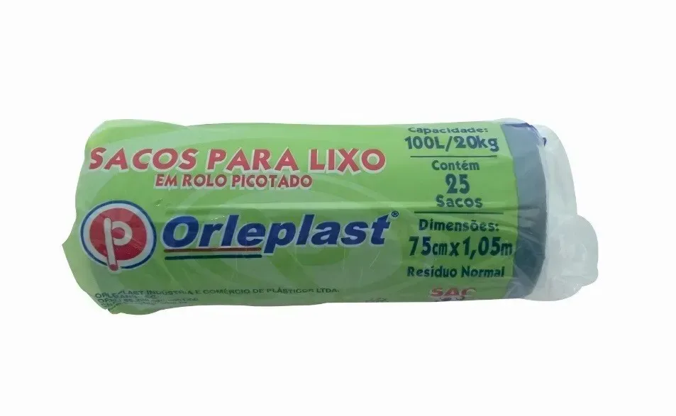 SACO DE LIXO ROLO ORLEPLAST 100L C/15