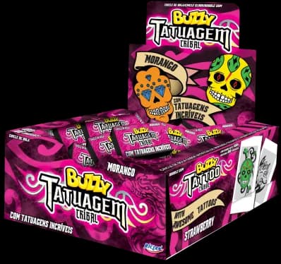 CHICLE BUZZY TRIBAL MORANGO 360G C/90