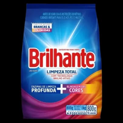 SABÃO EM PÓ BRILHANTE LIM TOTAL SACHE 16X800GR