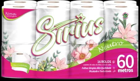 PAPEL HIGIÊNICO SIRIUS 60M 4X16