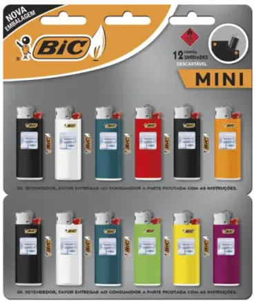 ISQUEIRO BIC CARTELA MINI C/12