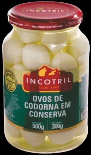CONSERVA OVOS CODORNA INCOTRIL 15X300G
