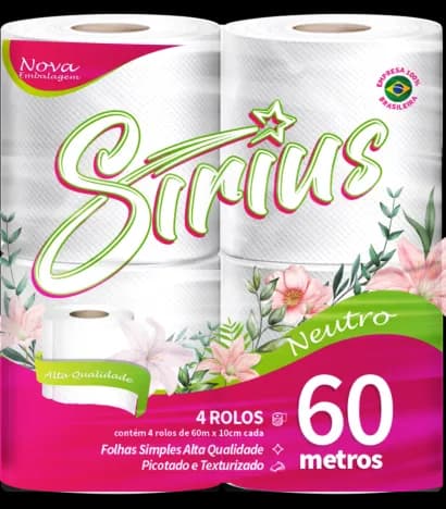 PAPEL HIGIÊNICO SIRIUS 60M 16X4
