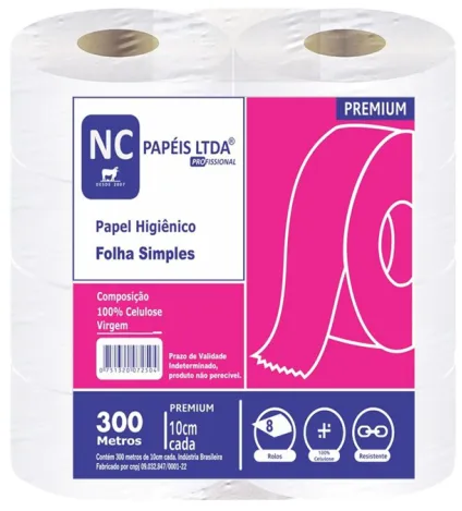 PAPEL HIGIÊNICO BRASIL PAPER CELULOSE 8X300MTS