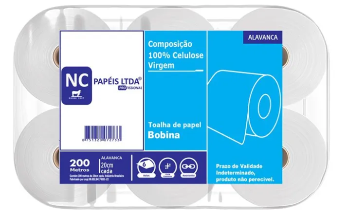 PAPEL TOALHA BRASIL CELULOSE 6/200MTS