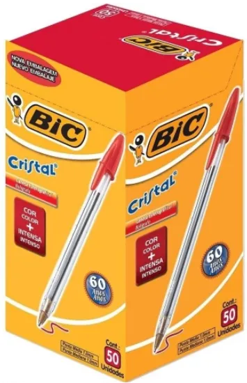 ESC CANETA BIC VERMELHA C/50