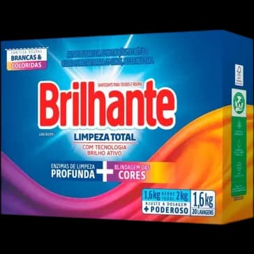 SABÃO EM PÓ BRILHANTE LIMP PROF CART 9X1,6KG