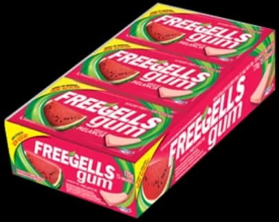 CHICLE FREEGELLS GUM MELANCIA 120G C/15
