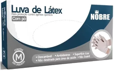LUVAS LATEX C/ PO NOBRE M C/100