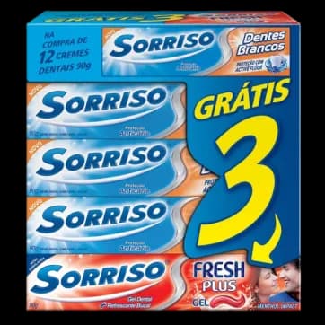 CR DENT SORRISO DENT BCOS 12X90G + 3 GRATIS