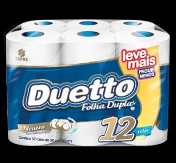 PAPEL HIGIÊNICO DUETTO NEUTRO FD 30M 6X12