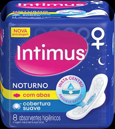 ABSORV INTIMUS SUAVE NOTURNO C/ABAS C/8
