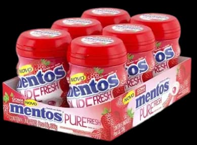 MENTOS POTE MORANGO 6X56G