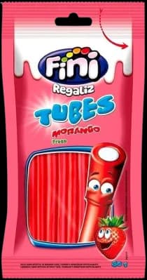 BALA FINI TUBES MORANGO 80G