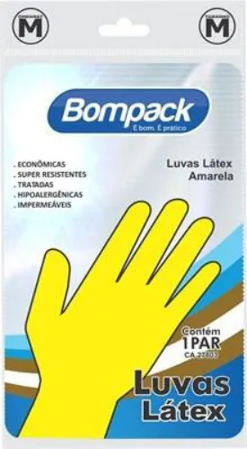 LUVAS BORRACHA BOMPACK M 1 PAR