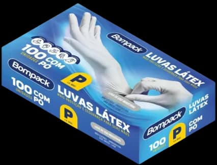 LUVAS LATEX C/ PO BOMPACK P C/100