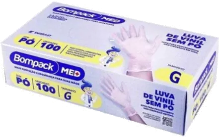 LUVAS VINIL S/ PO BOMPACK G C/100