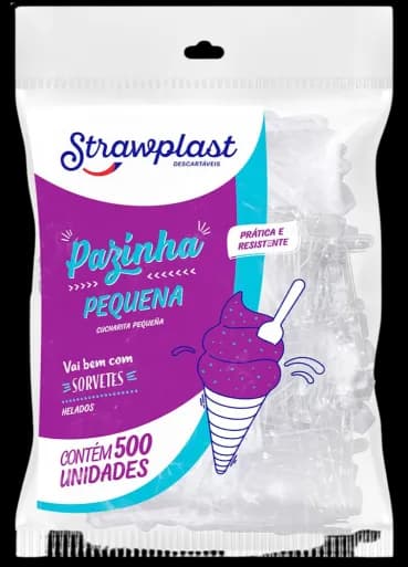 PA P/ SORVETE CRISTAL STRAWPLAST C/500