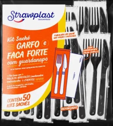 KIT GARFO / FACA STRAW C/50