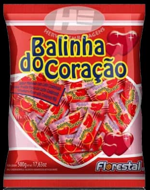 BALINHA FLORESTAL CORACAO MORANGO 500G