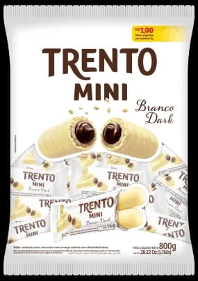 CHOC, TRENTO MINI BRANCO DARK 800G C/50