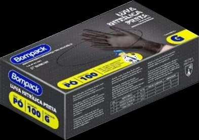 LUVAS NITRILICA PRETA BOMPACK G C/100