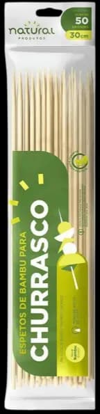 ESPETO BAMBU NATURAL 30CM C/50UN