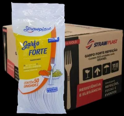 GARFO FORTE STRAW BRANCO C/500