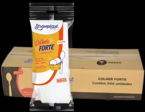 COLHER FORTE STRAW BRANCA C/500