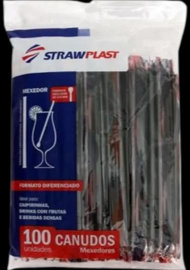 CANUDO EMB MEXEDOR PRETO STRAW C/100