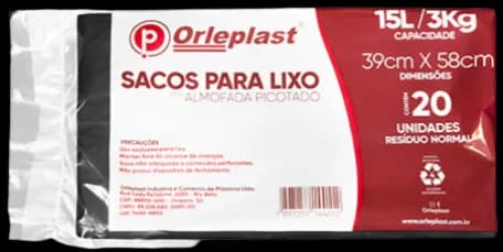 SACO DE LIXO ALMOF PTO ORLEPLAST 15LT C/20