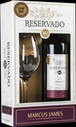 EST VINHO RESERVADO M JAMES MERLOT + 1 TACA