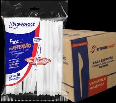 FACA REFEICAO STRAW BRANCO C/1000