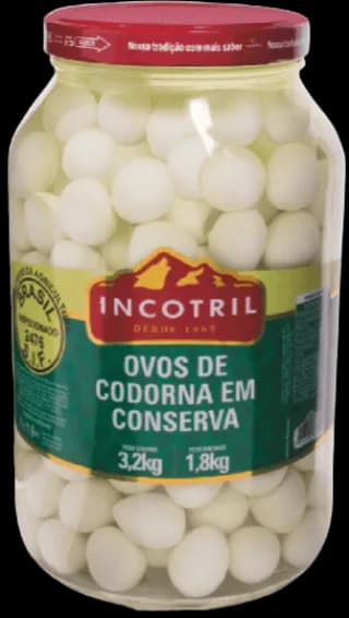 CONSERVA OVOS CODORNA INCOTRIL 1,8KG