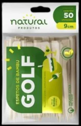 ESPETO BAMBU NATURAL GOLF 9CM C/50UN