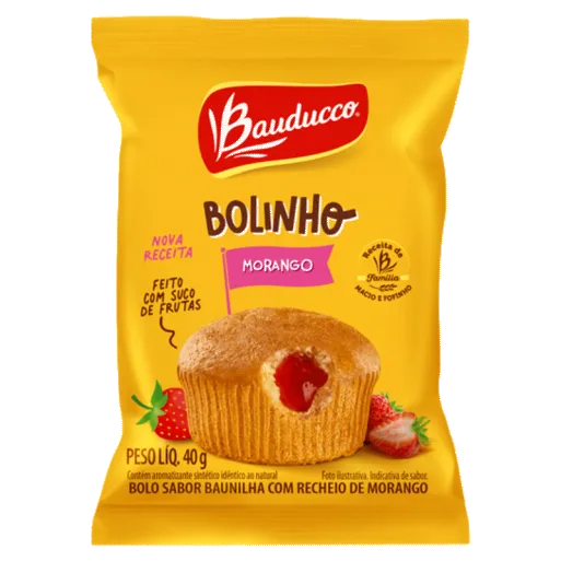 BOLINHO BAUDUCCO BAUN C/MORANGO 16X40G