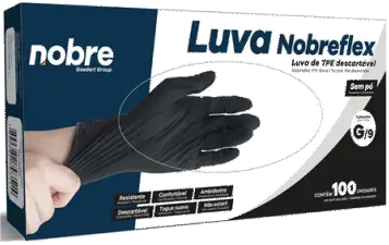 LUVAS NITRILICA PRETA NOBRE SEM PO G C/100