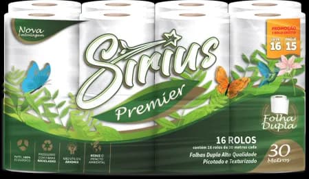 PAPEL HIGIÊNICO SIRIUS PREMIER FD 30M 4X16