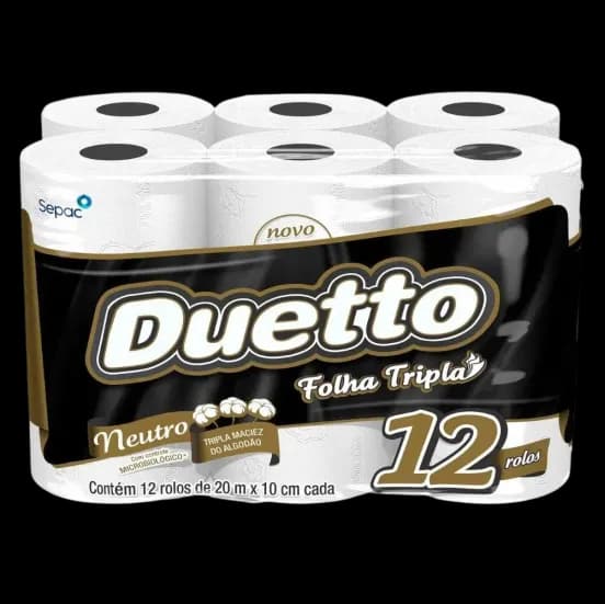 PAPEL HIGIÊNICO DUETTO TRIPLA NEUTRO FD 20M 6X12