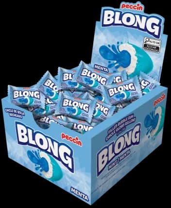 CHICLE BLONG MENTA AZUL 200G C/40