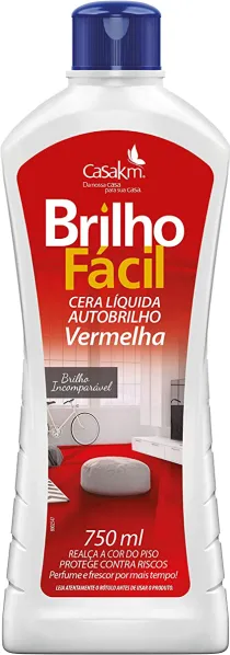 CERA LIQ BRILHO FACIL VERMELHA 12X750ML